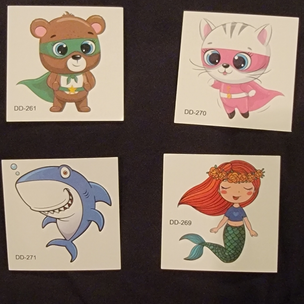 Colorful Temporary Tattoo Set